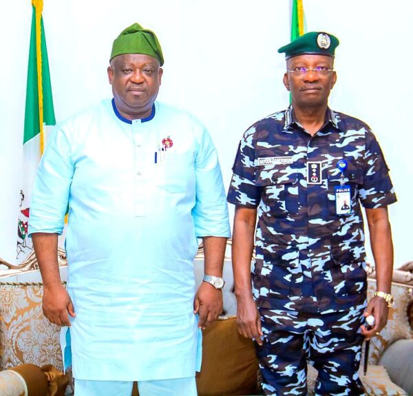 Executive Governor of Plateau State, H. E Caleb Mutgwang and IGP Kayode Egbetokun