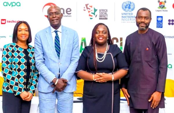 Sterling One Foundation: Photo caption: L-R: Senior Special Assistance to the Lagos State Governor, Ministry of Commerce, Cooperatives, Trades and Investment, Hauwa Adeeyo; United Nations Resident & Humanitarian Coordinator in Nigeria, Mohammed Malick Fall, Chief Executive Officer, Sterling One Foundation, Olapeju Ibekwe and Managing Director/CEO, Sterling Bank Limited, Abubakar Suleiman.