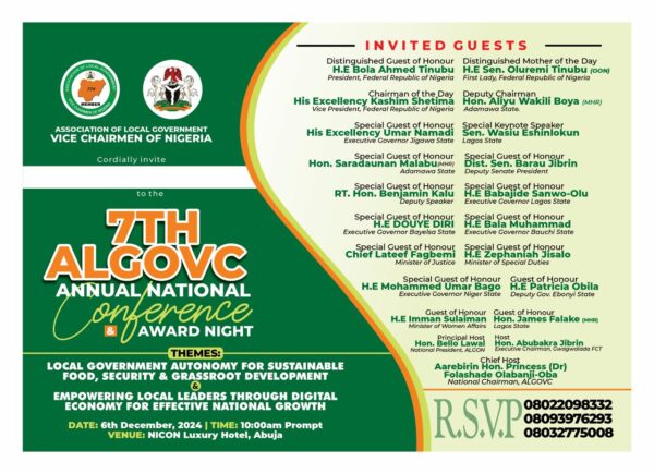 7th ALGOVC Annual National Conference and Award Night
