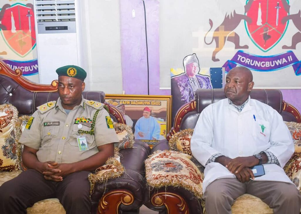 State Controller Kamourudeen A. Abioye and Zone A Correctional Service Doctor, Dr. Emiko Ejegi