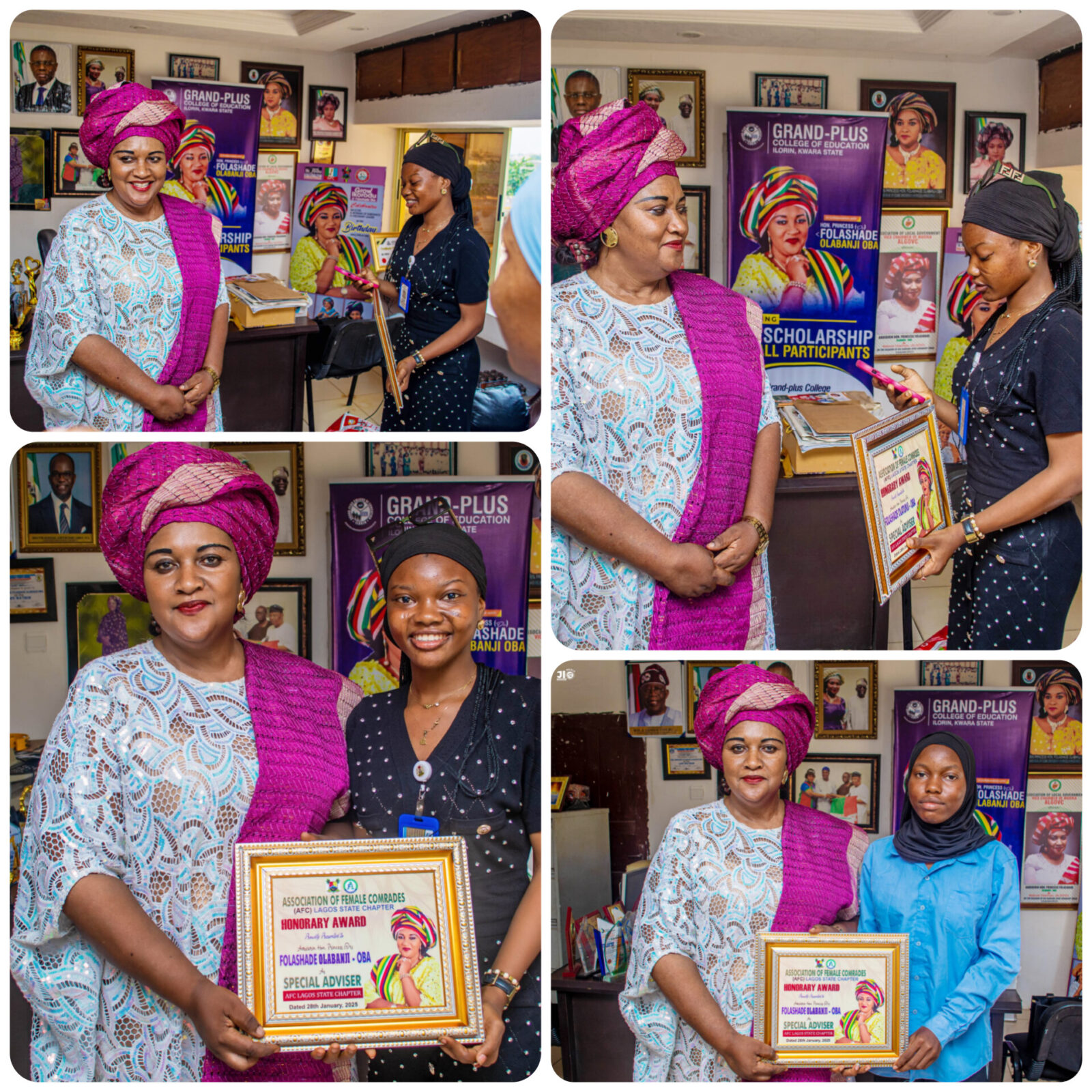 AFC Honors Aarebirin Olabanji-Oba, Endorses Her Political Ambition