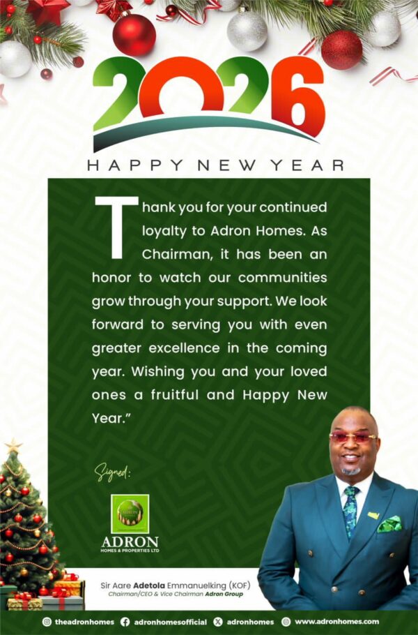 2026: Adron Homes Appreciates Global Clients, Reaffirms Affordable Housing Drive