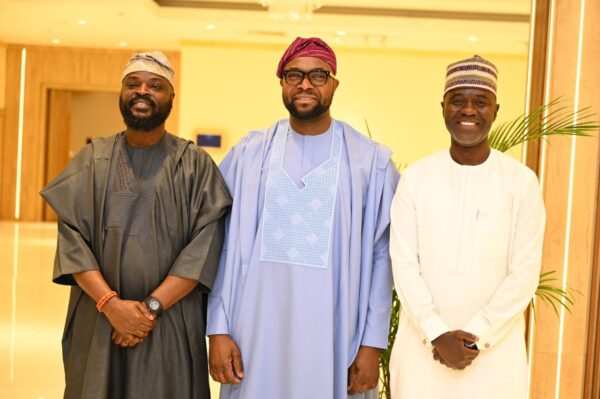 L-R; Chief Idris Olorunnimbe, Chairman, Nigerian Communications Commission, NCC/ Vice Chairman USPF Board; Dr. Bosun Tijani, Hon Minister of Communications Innovation and Digital Economy/ Chairman, USPF Board; Dr. Aminu Maida, Executive Vice Chairman