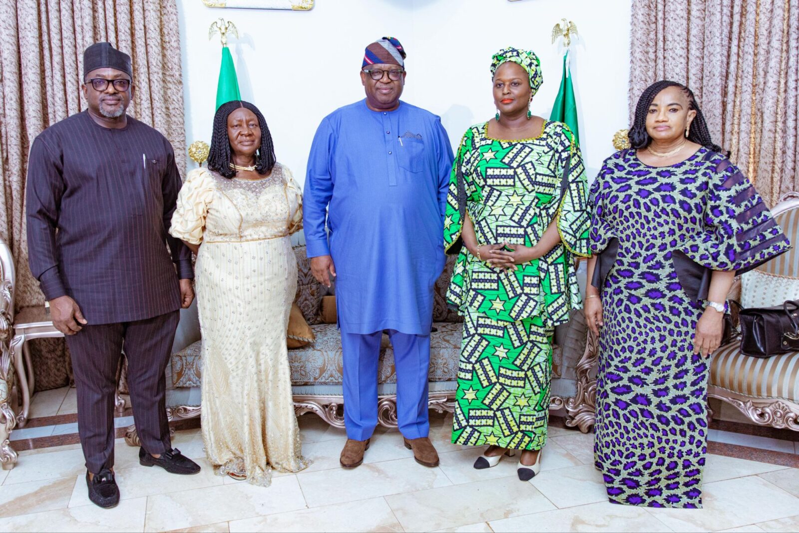 NCC Delegation Meets Plateau Governor | L-R: Deputy Director, Legal and Regulatory Services, Nigerian Communications Commission (NCC) Lawrence Abang; Plateau State Deputy Governor, Josephine Piyo; Executive Governor, Plateau State Caleb Mutfwang; Executive Commissioner Stakeholder Management, NCC, Rimini Makama; Director, Digital Economy, NCC, Helen Obi during the Commission’s courtesy visit on the Plateau State Governor in Jos, Plateau State.