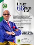 Adron Homes CEO Dr. Aare Adetola Emmanuelking Celebrate Dapo Abiodun at 66