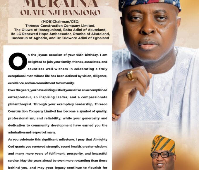 Aare Adetola Emmanuelking Celebrates Otunba Muraina Olatunji Banjoko