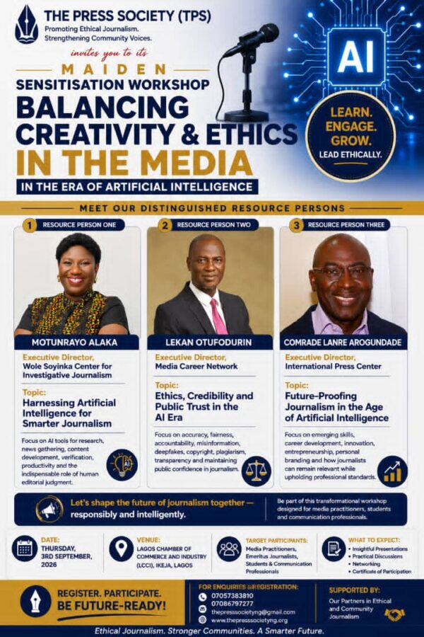 Motunrayo Alaka, Lekan Otunfodurin, Lanre Arogundade to Speak at TPS Sensitization Event