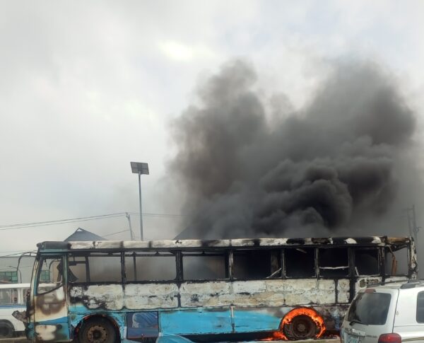 Okada Collision, BRT Bus Set Ablaze
